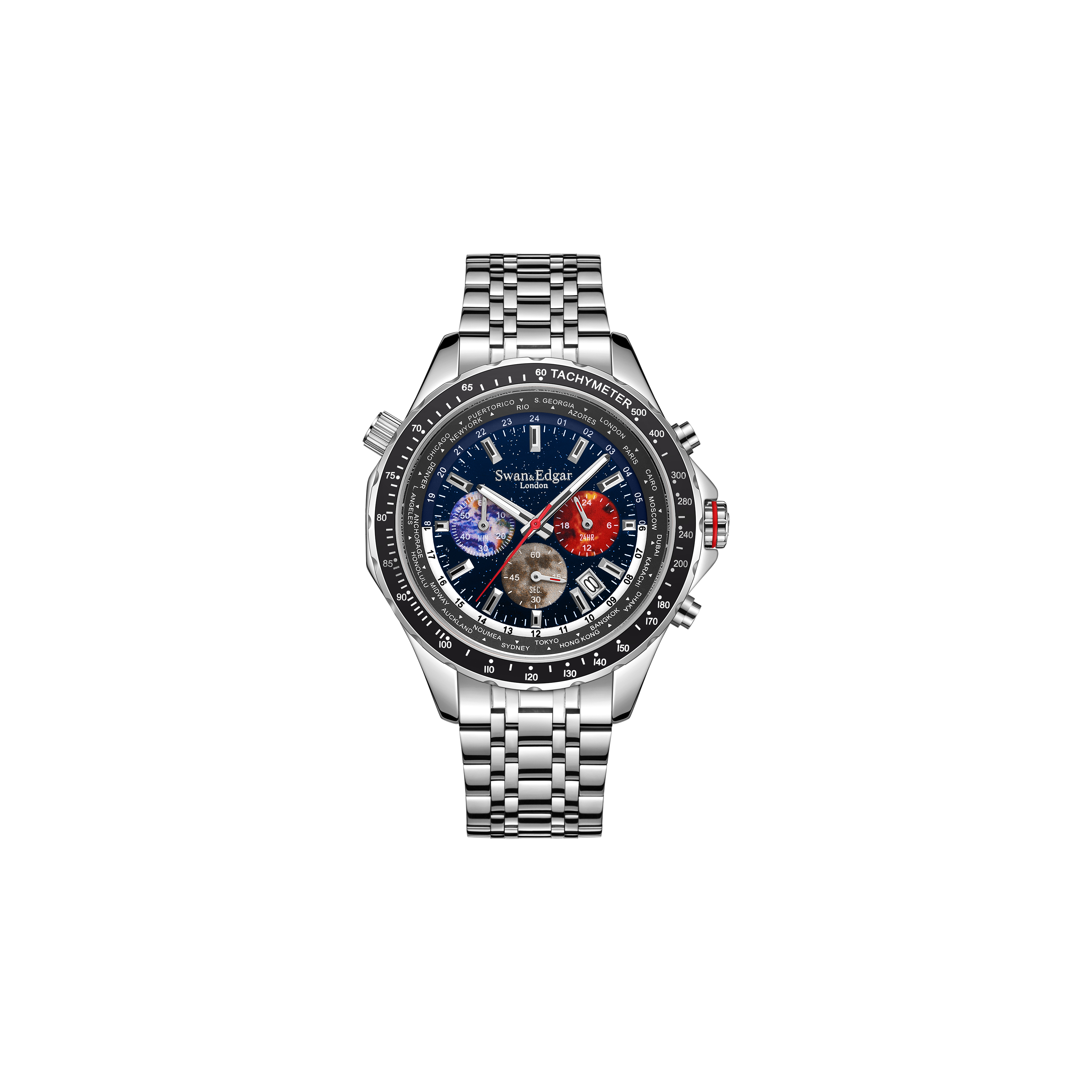 World Timer Mechanical Quartz Blue