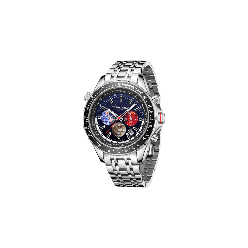 World Timer Mechanical Quartz Blue