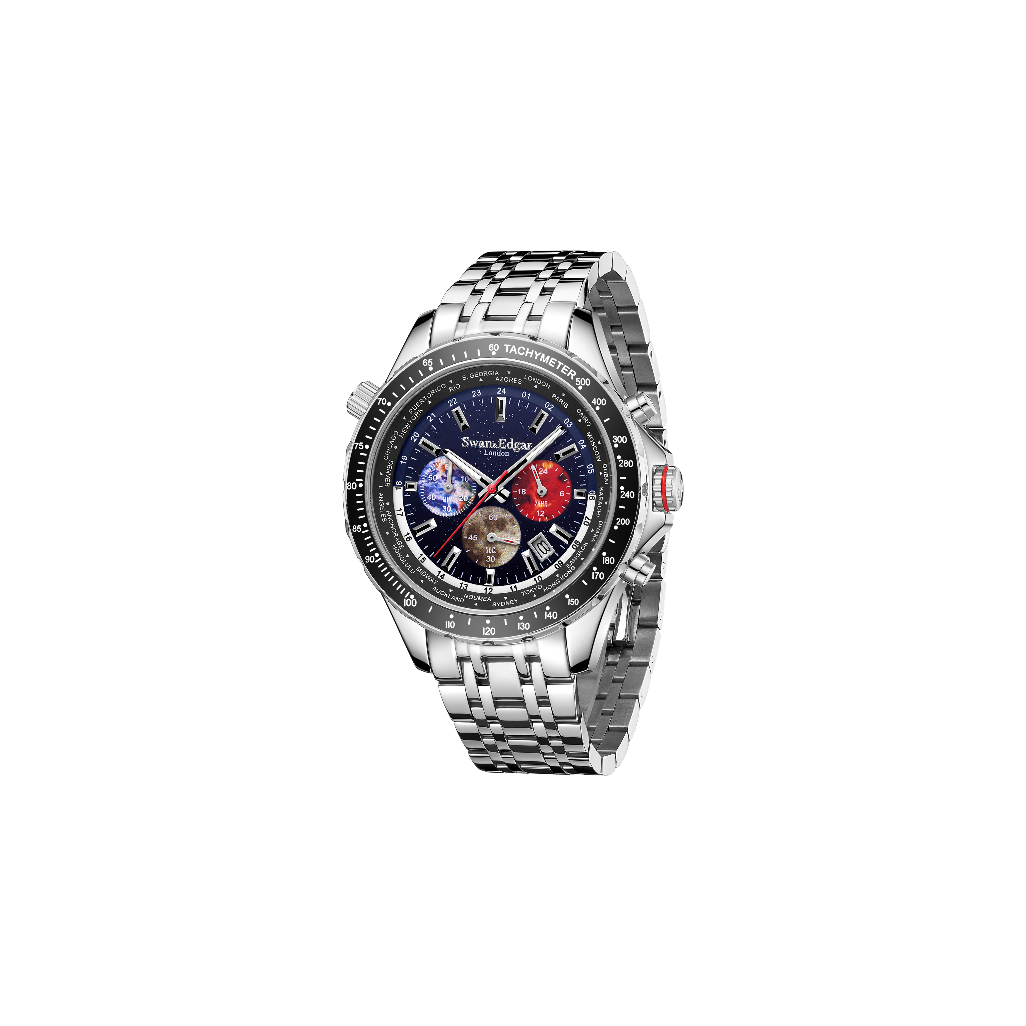 World Timer Mechanical Quartz Blue