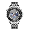 World Timer Mechanical Quartz Hybrid- Steel Matt Grey
