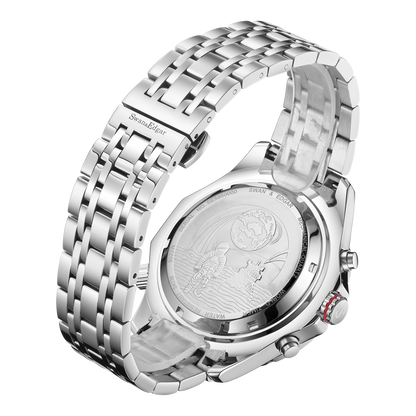 World Timer Mechanical Quartz Hybrid- Steel Matt Grey