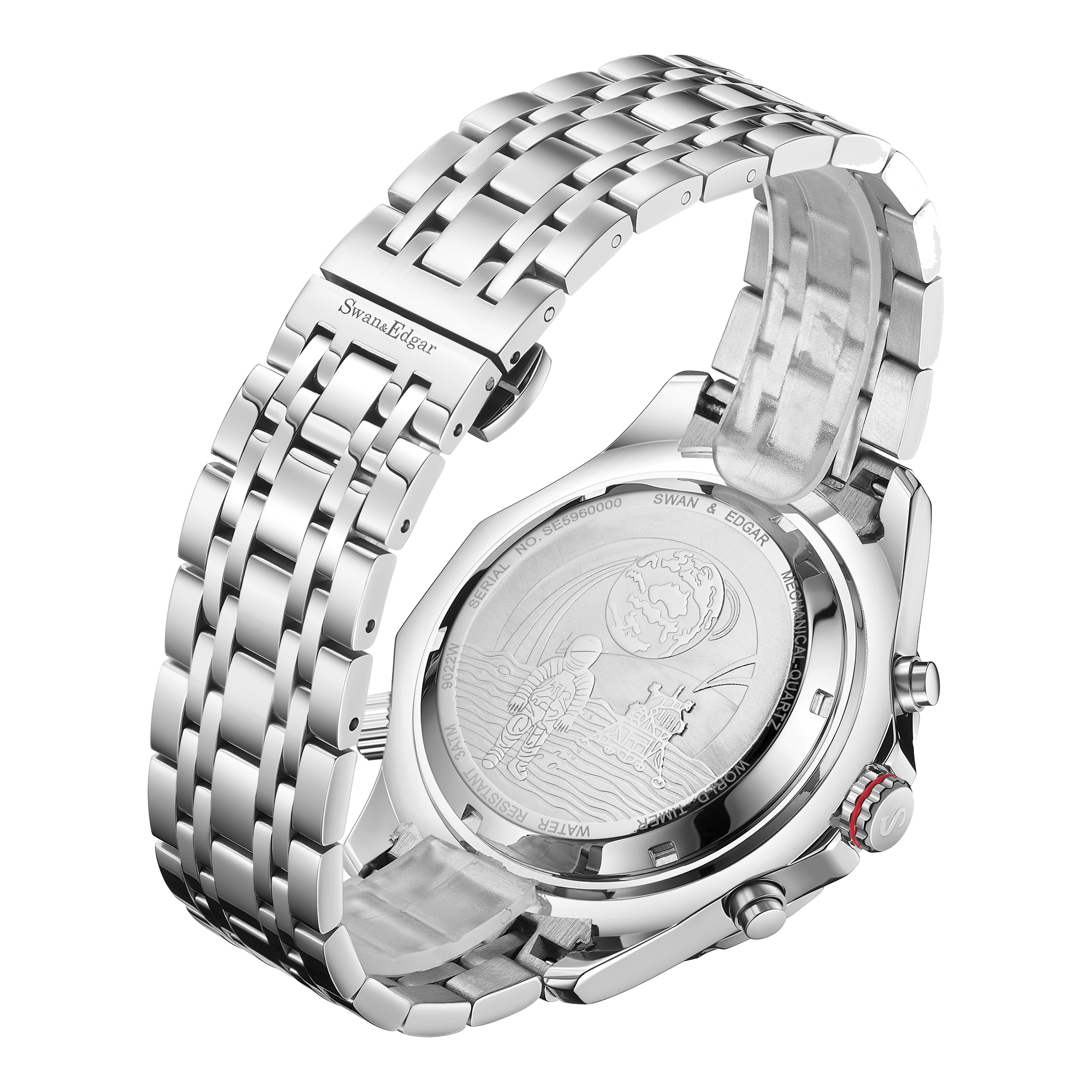 World Timer Mechanical Quartz Hybrid- Steel Matt Blue