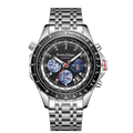 World Timer Mechanical Quartz Hybrid- Steel Matt Black
