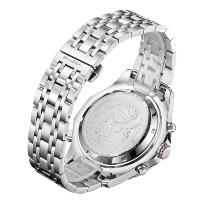 World Timer Mechanical Quartz Hybrid- Steel Matt Black