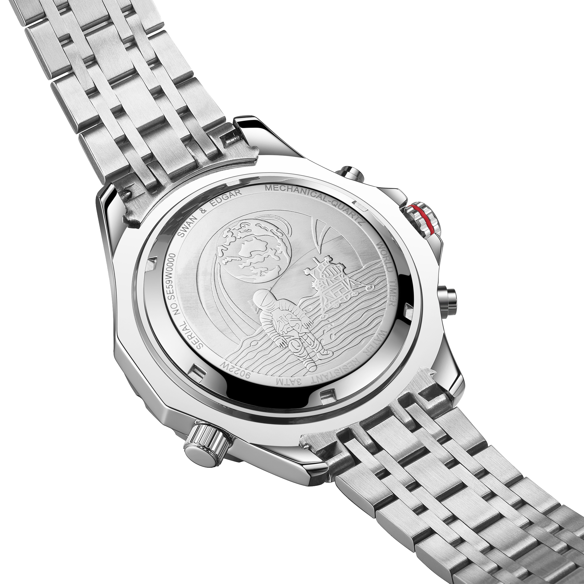 World Timer Mechanical Quartz Hybrid- Steel Matt Black