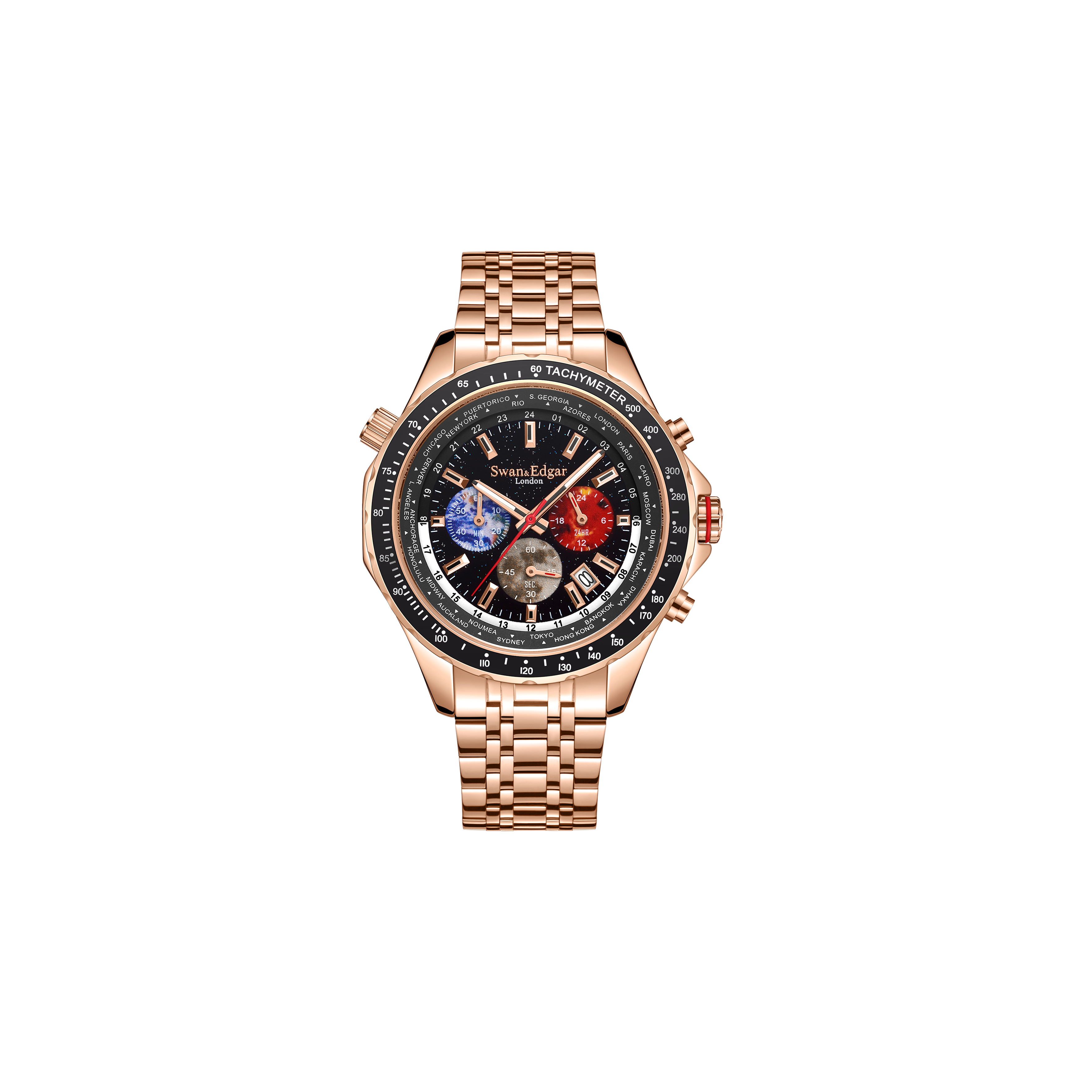 World Timer Mechanical Quartz Rose