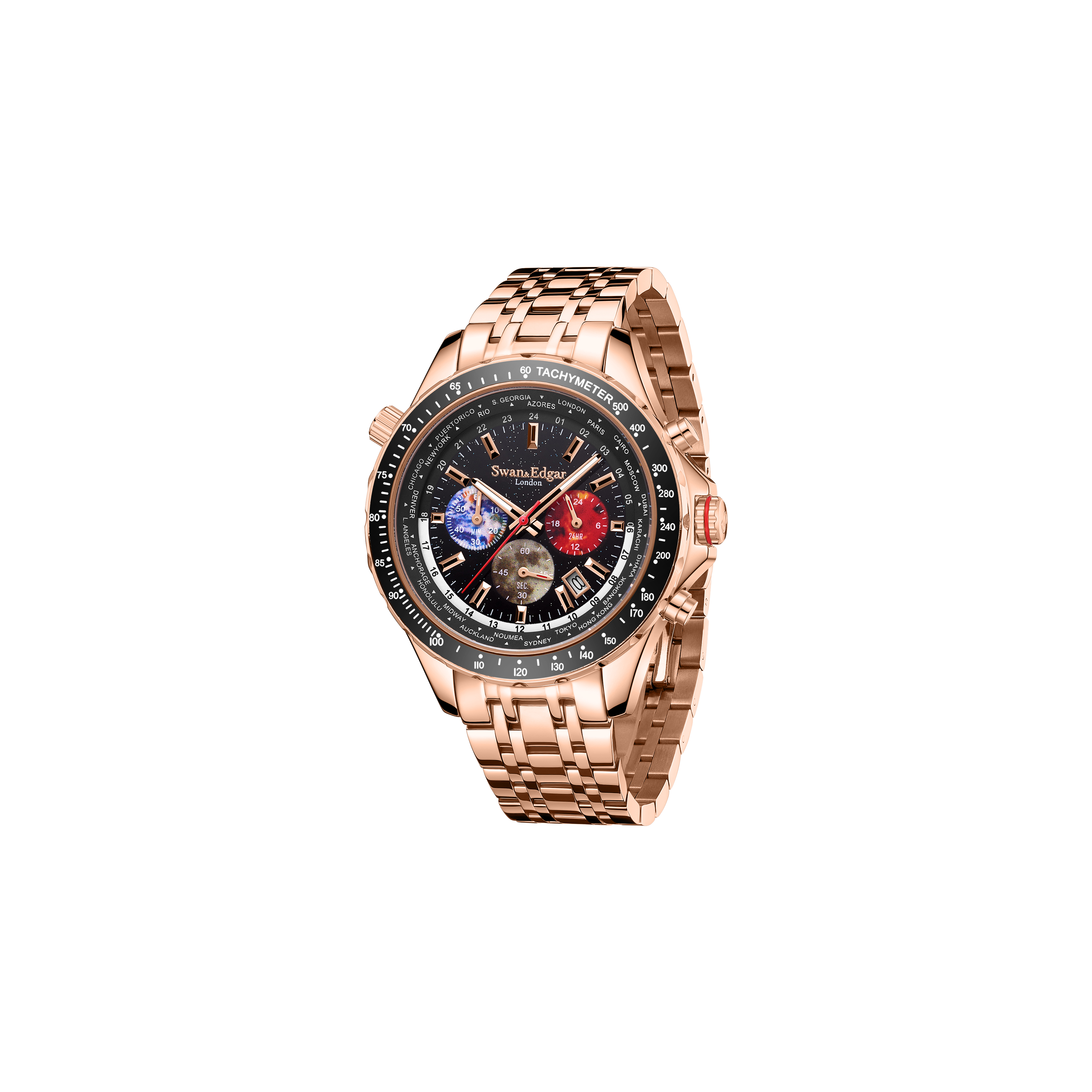 World Timer Mechanical Quartz Rose