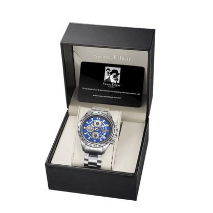 Speed Target Mechanical Quartz- Silver Blue